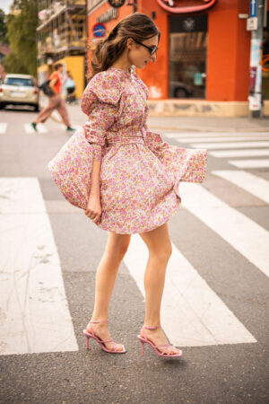 Cotton Jacquard Mini Dress – Light Field - BY TIMO