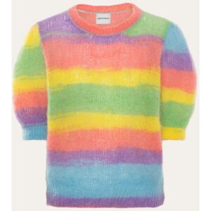 Kenza short sleeve knit pullover - Rainbow