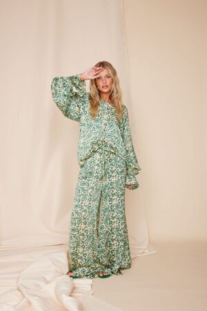 Line of oslo -HENRIX ETNIC TROUSERS -green