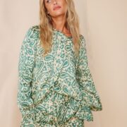 Line of oslo -SWEET ETNIC BLOUSE - green
