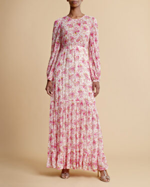 By timo - georgette open back dress - rosa