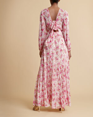 By timo - georgette open back dress - rosa