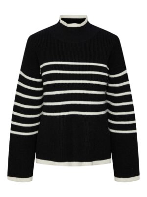 YAS - ALMA STRIKKET GENSER - BLACK