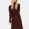 SAINT TROPEZ - MILASZ ROLL NECK LONG DRESS - MØRK BEGUNDER