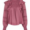 NEO NOIR - SARNA VOILE BLOUSE - MØRK ROSA