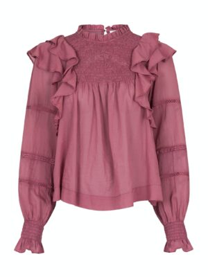 NEO NOIR - SARNA VOILE BLOUSE - MØRK ROSA