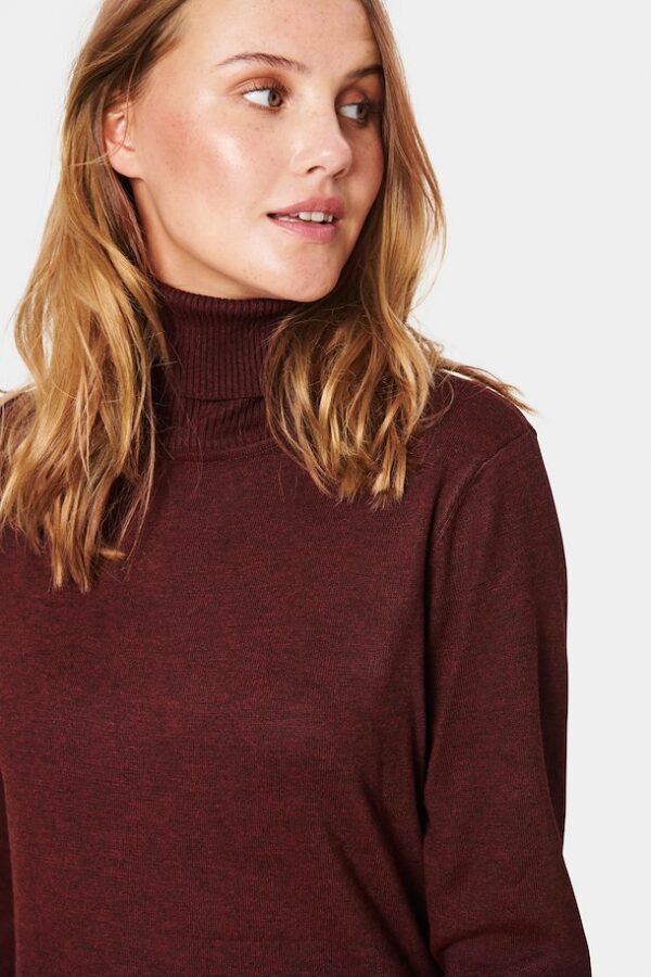 SAINT TROPEZ - MILASZ ROLL NECK LONG DRESS - MØRK BEGUNDER