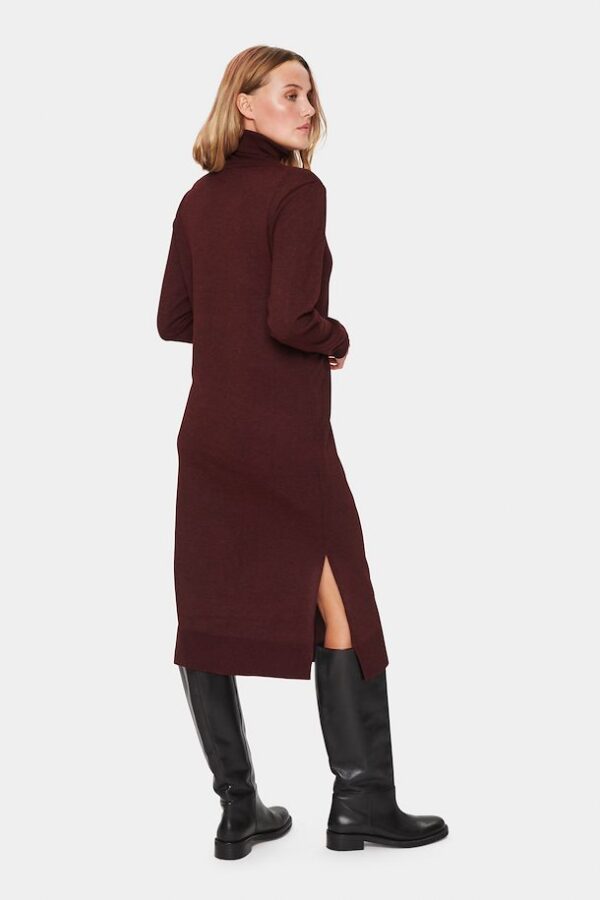 SAINT TROPEZ - MILASZ ROLL NECK LONG DRESS - MØRK BEGUNDER