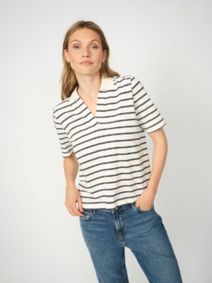 Mos mosh milena stripe polo tee