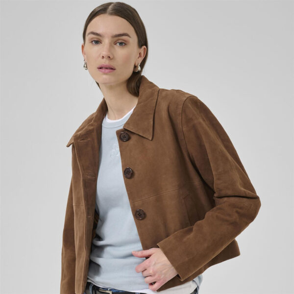 Petra suede jacket - Tobacco brown