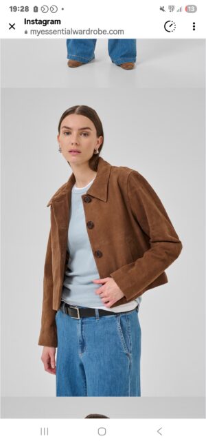 Petra suede jacket - Tobacco brown