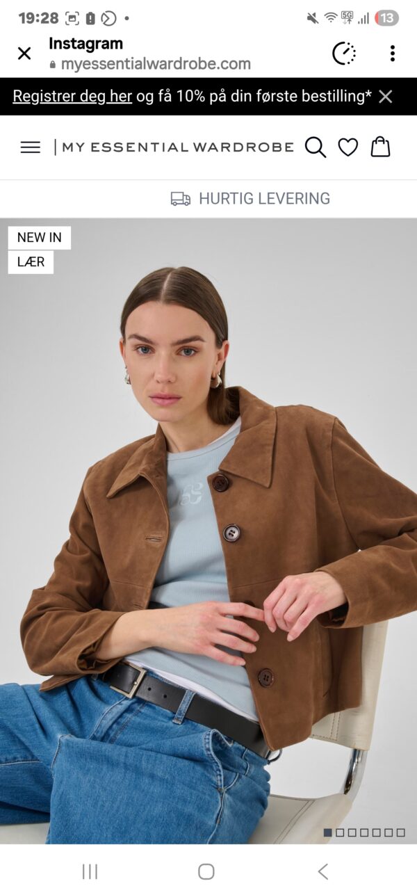 Petra suede jacket - Tobacco brown - Bilde 3