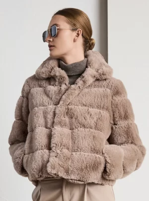 Notyz - Fake Fur Jacket - sand