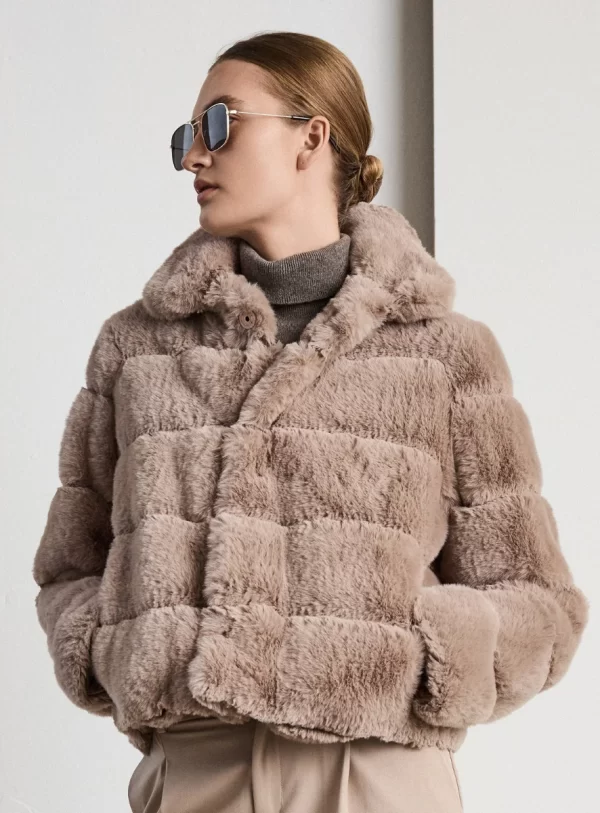 Notyz - Fake Fur Jacket - sand