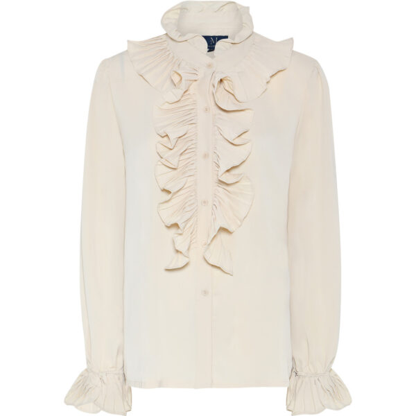 MAPP - PLISSE SKJORTE - OFFWHITE