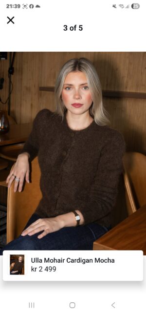 Alternative view of Missmaya  - Mohair Cardigan - Mocha