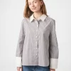 Neo noir - Dranila Stripe Shirt -Brown