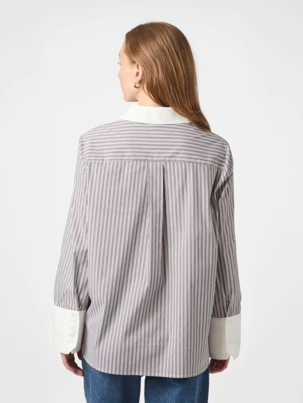 Neo noir - Dranila Stripe Shirt -Brown - Bilde 3
