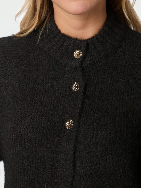 Neo Noir - Benuta Fluffy Knit Cardigan - Dark Brown - Bilde 3