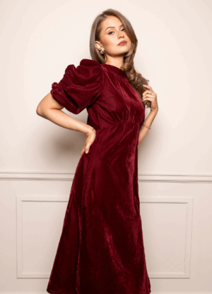 Alternative view of Missmaya  - Dress Velvet Bordeaux