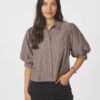 Neo Noir - Etta Soft Stripe Stone Shirt - Brown