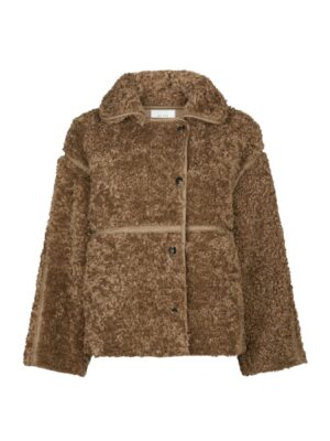 Neo Noir  - Castor Faux Fur Jacket - Taupe