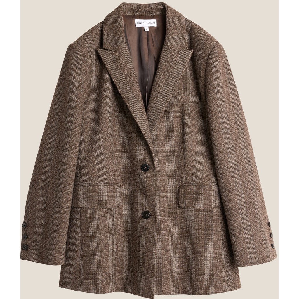 Line of oslo - Kid wool check - Brown - Bilde 2