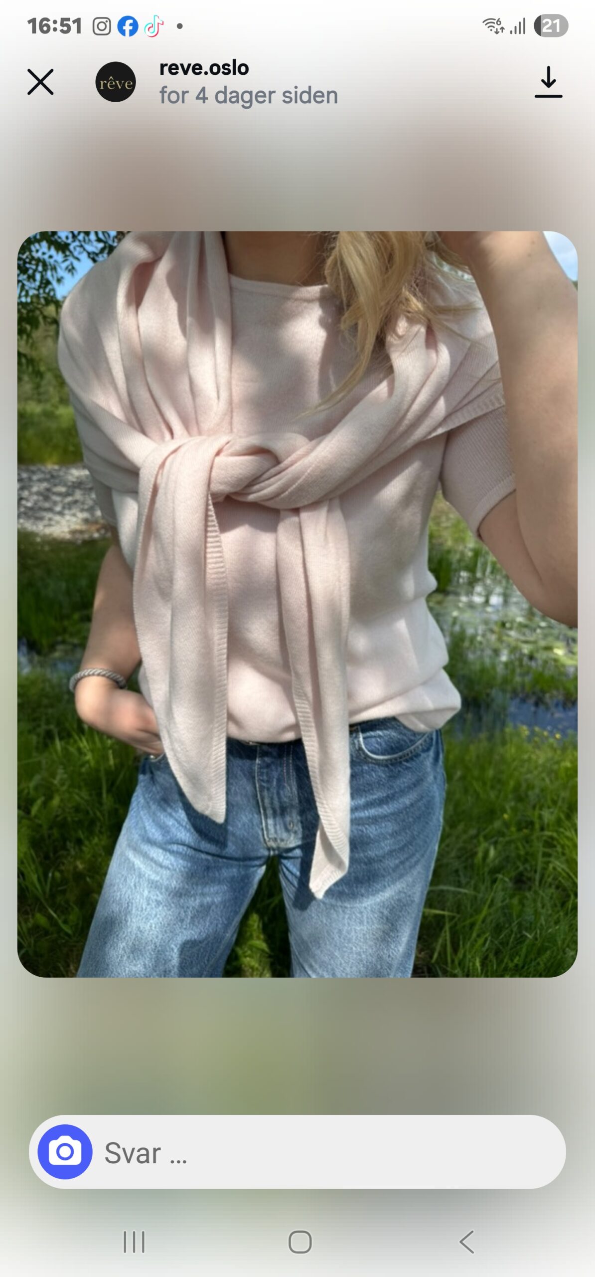 Reve - Louise trekantskjerf - Rosa - Bilde 3