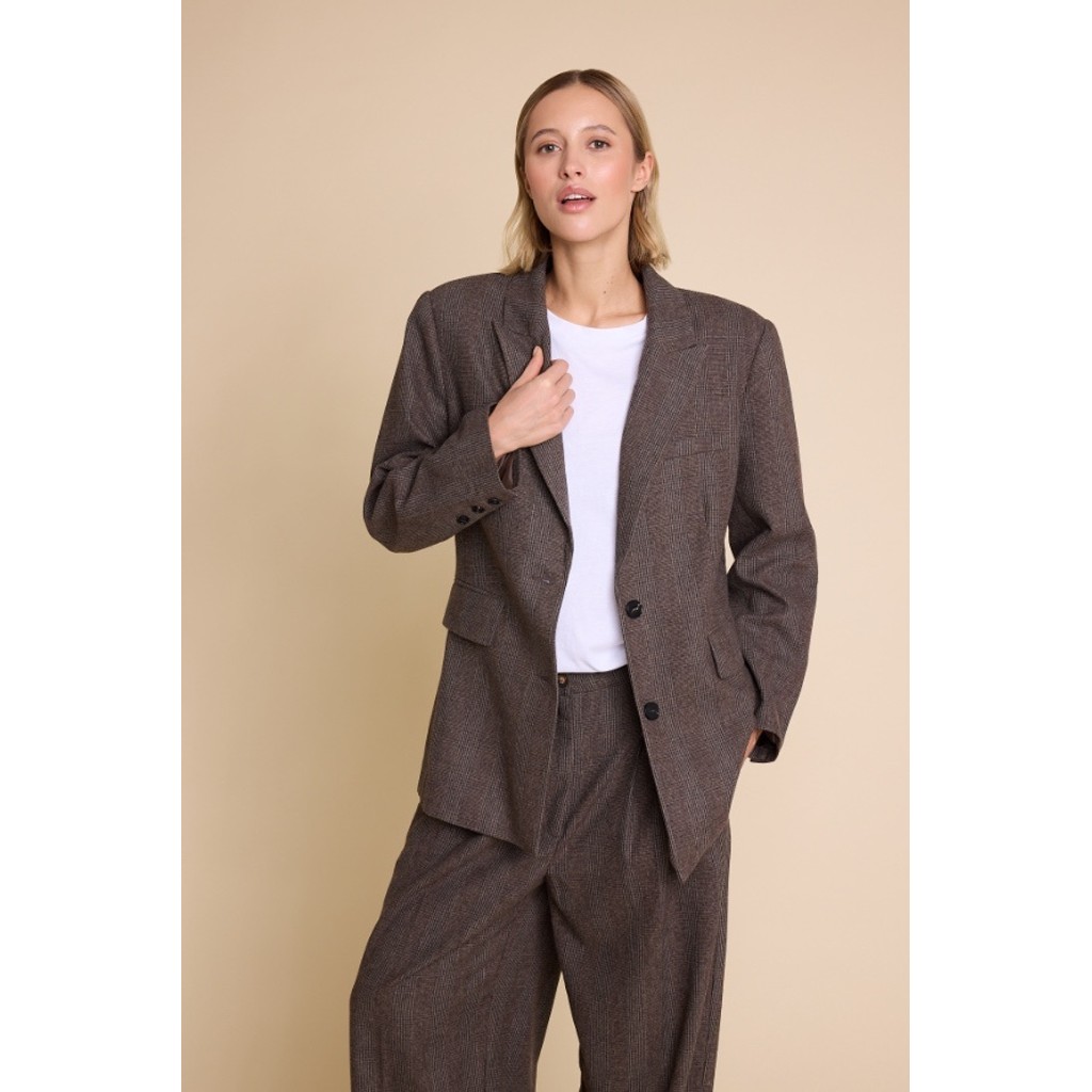 Line of oslo - Kid wool check - Brown