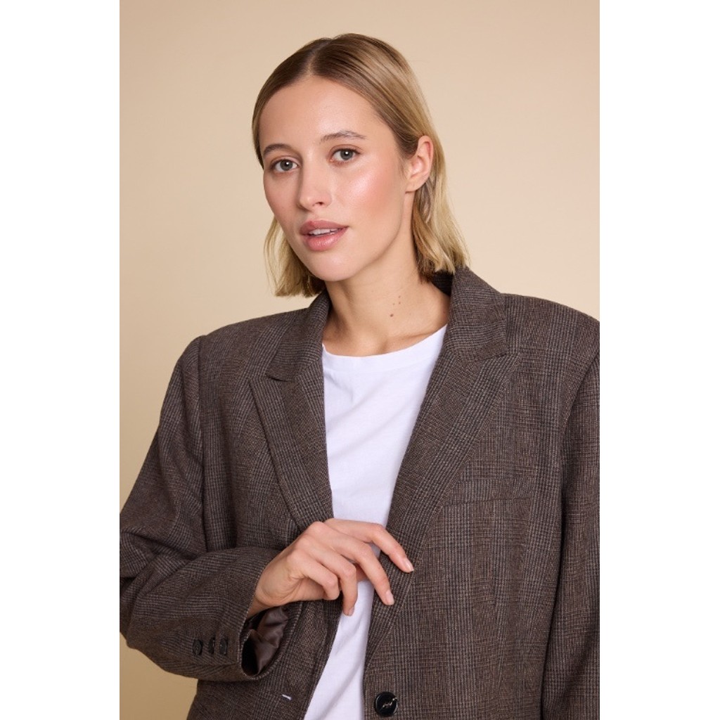 Line of oslo - Kid wool check - Brown - Bilde 4