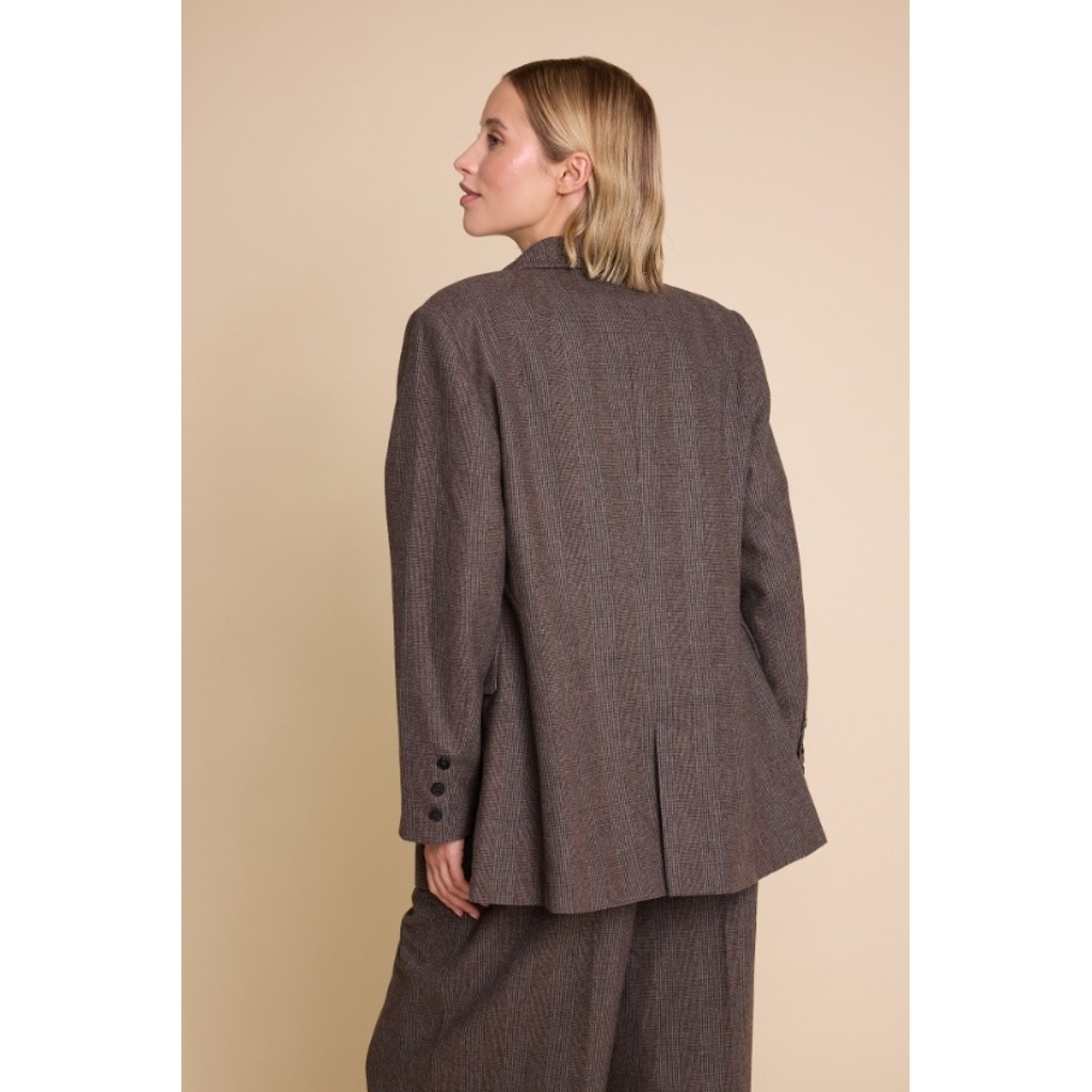 Line of oslo - Kid wool check - Brown - Bilde 3