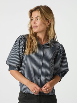 ETTA STRIPE SHIRT NAVY