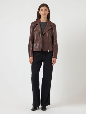 Alternative view of SOPHIE LEATHER JACKET Brown