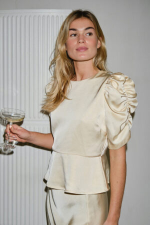 Benua Heavy Sateen Blouse Lys Gul