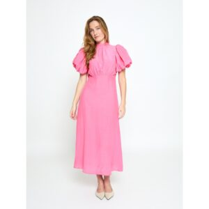 MS ALICIA PUFF MIDI DRESS OPEN BACK