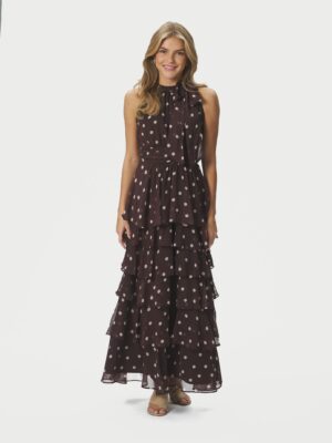Alternative view of MARLI BIG DOT DRESS - BROWN
