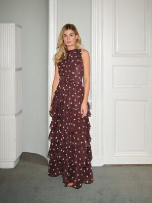 MARLI BIG DOT DRESS - BROWN