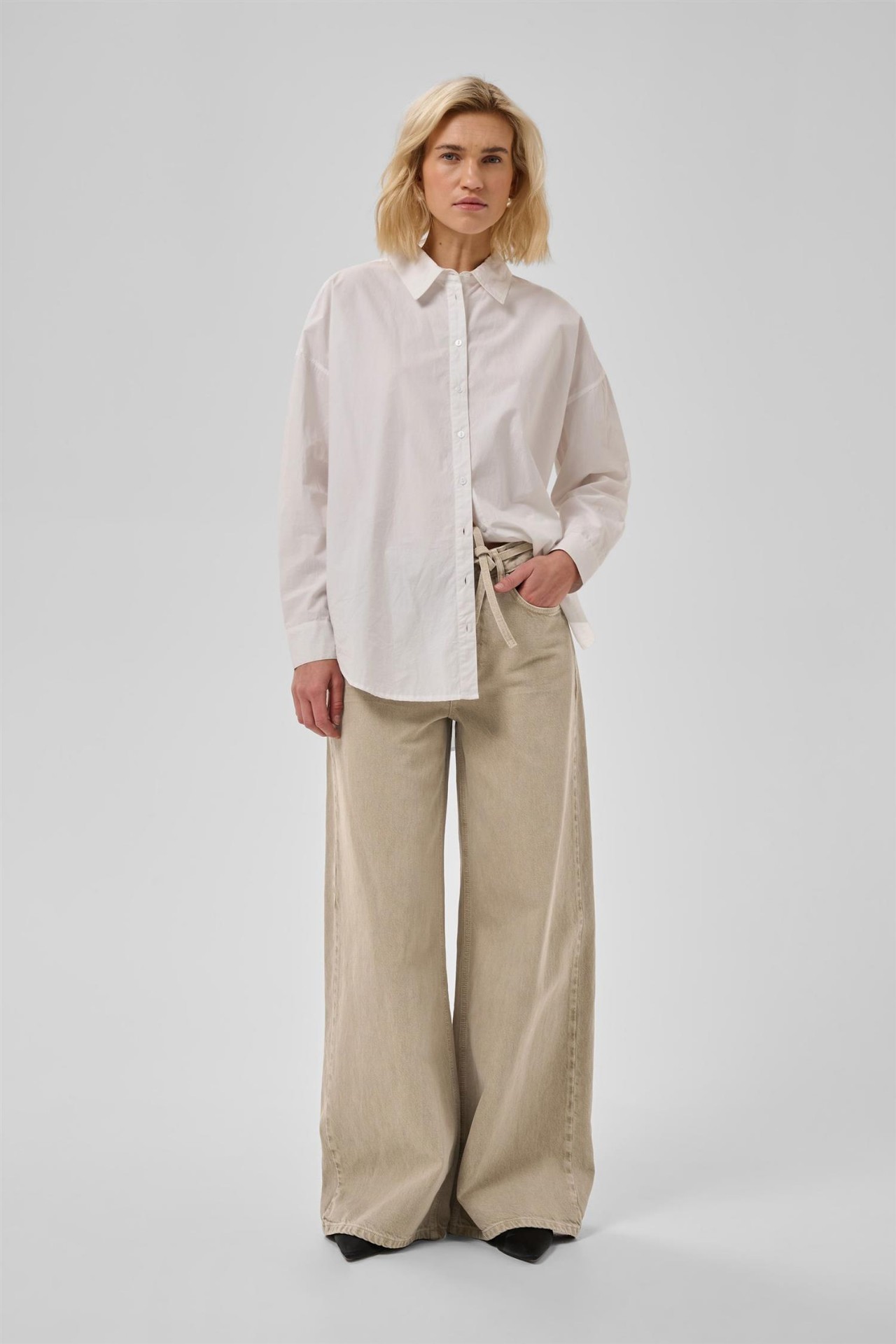 JEANS WIDE KARO SILVER SAGE - Bilde 5