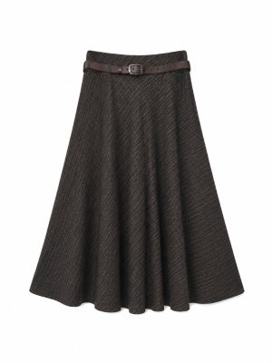 Joselina Pinstripe Maxi Skirt SORT