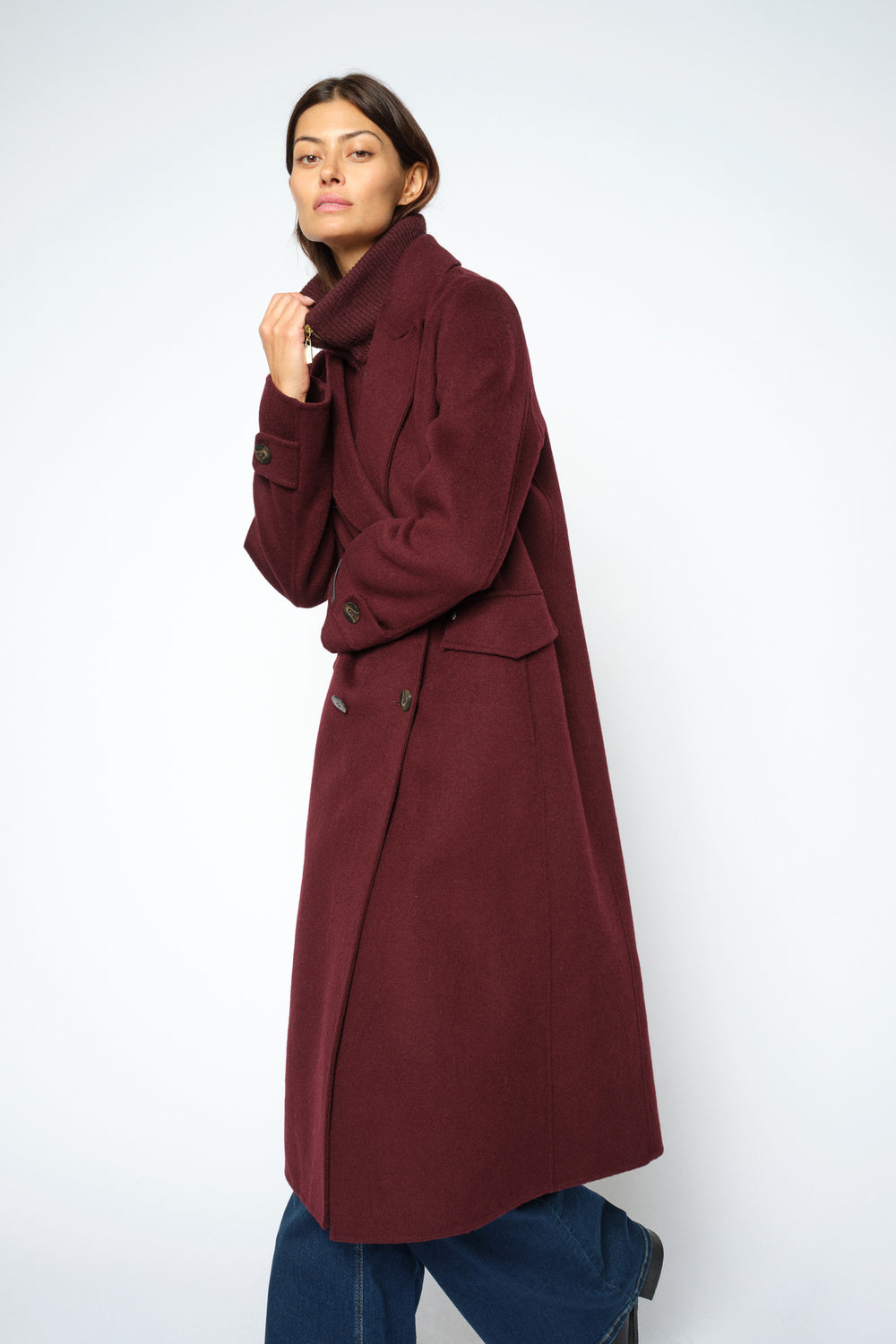 ALVA LOISA MOCK NECK COAT POERT ROYALE - Bilde 4