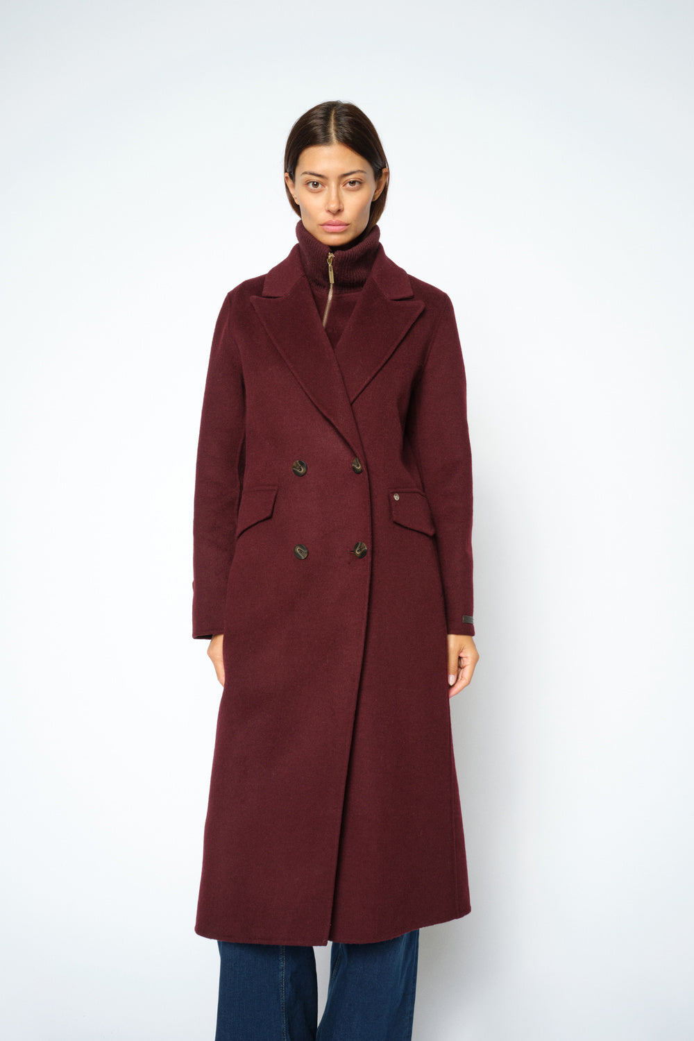 ALVA LOISA MOCK NECK COAT POERT ROYALE