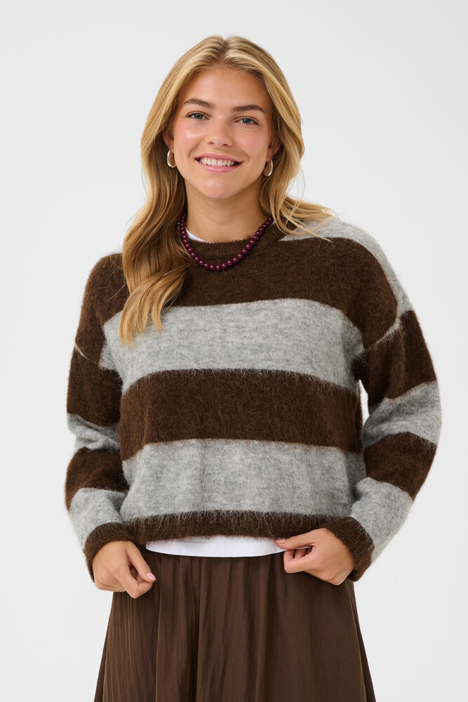 TAYZIE PULLOVER BRUNE STRIPER
