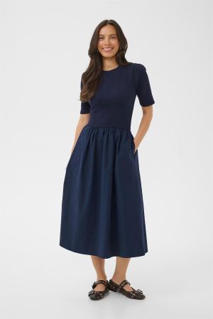 LUCIANA DRESS MØRKE BLÅ