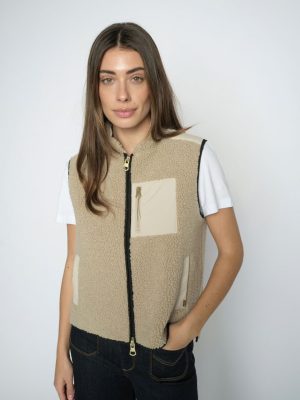 ROWE ELI TEDDY VEST FEATHER GRAY