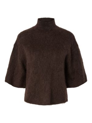 TILDE 2/4 MOHAIR BLEND KNIT PULLOVER BROWN