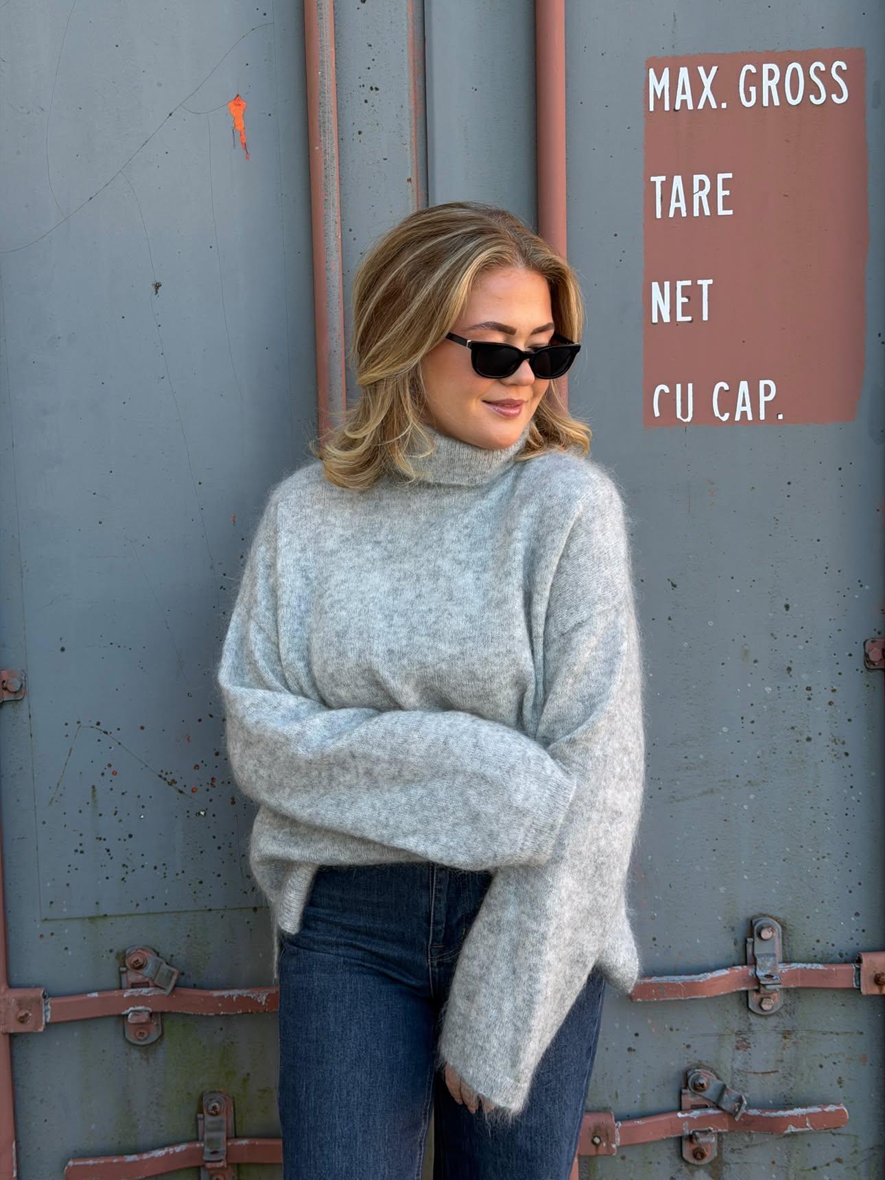 Andrea turtleneck sweater - Light gray