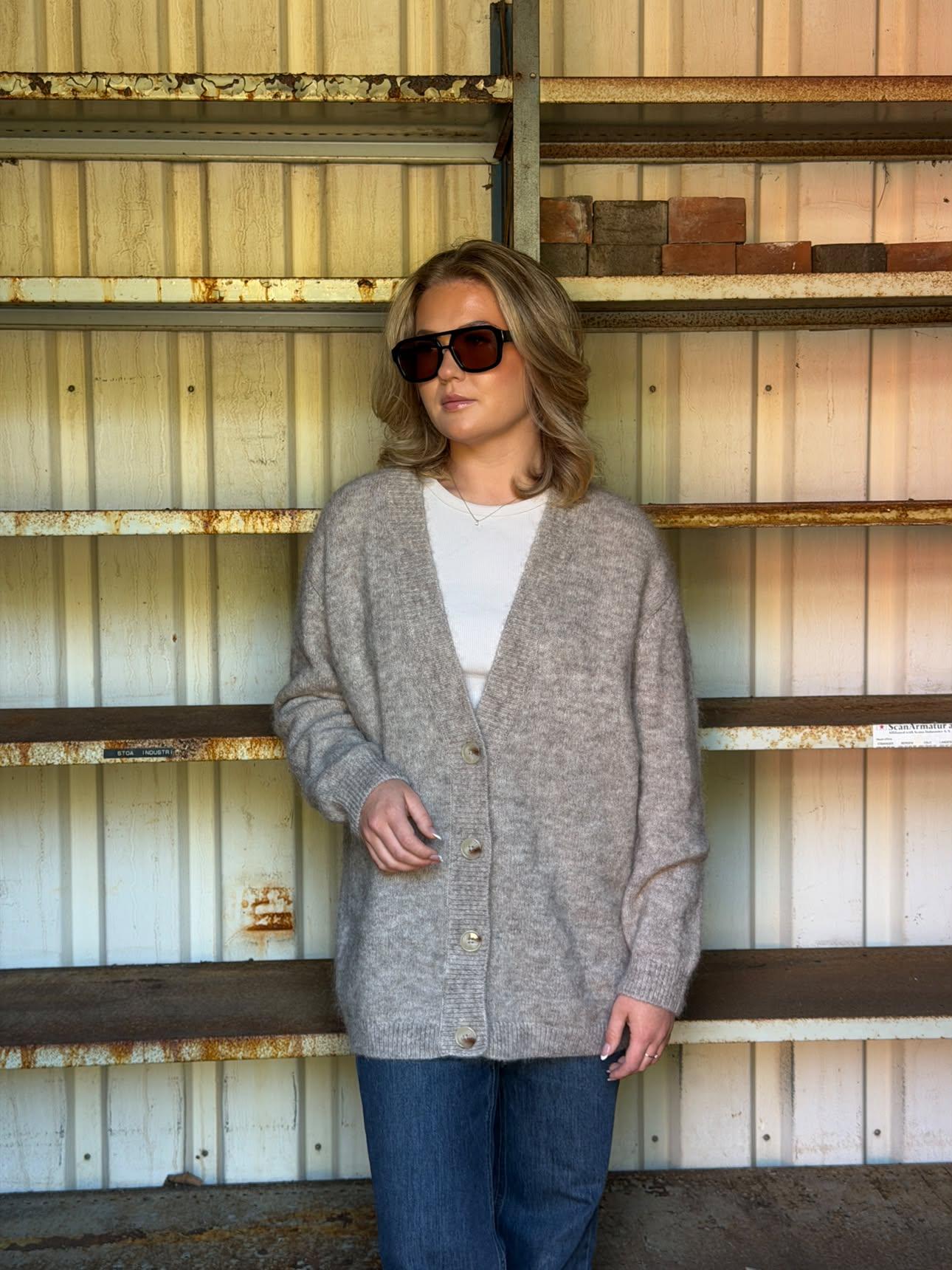 Caroline long cardigan - Walnut