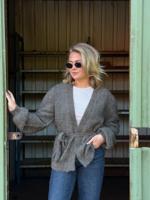 Andrea wrap cardigan - Moon rock