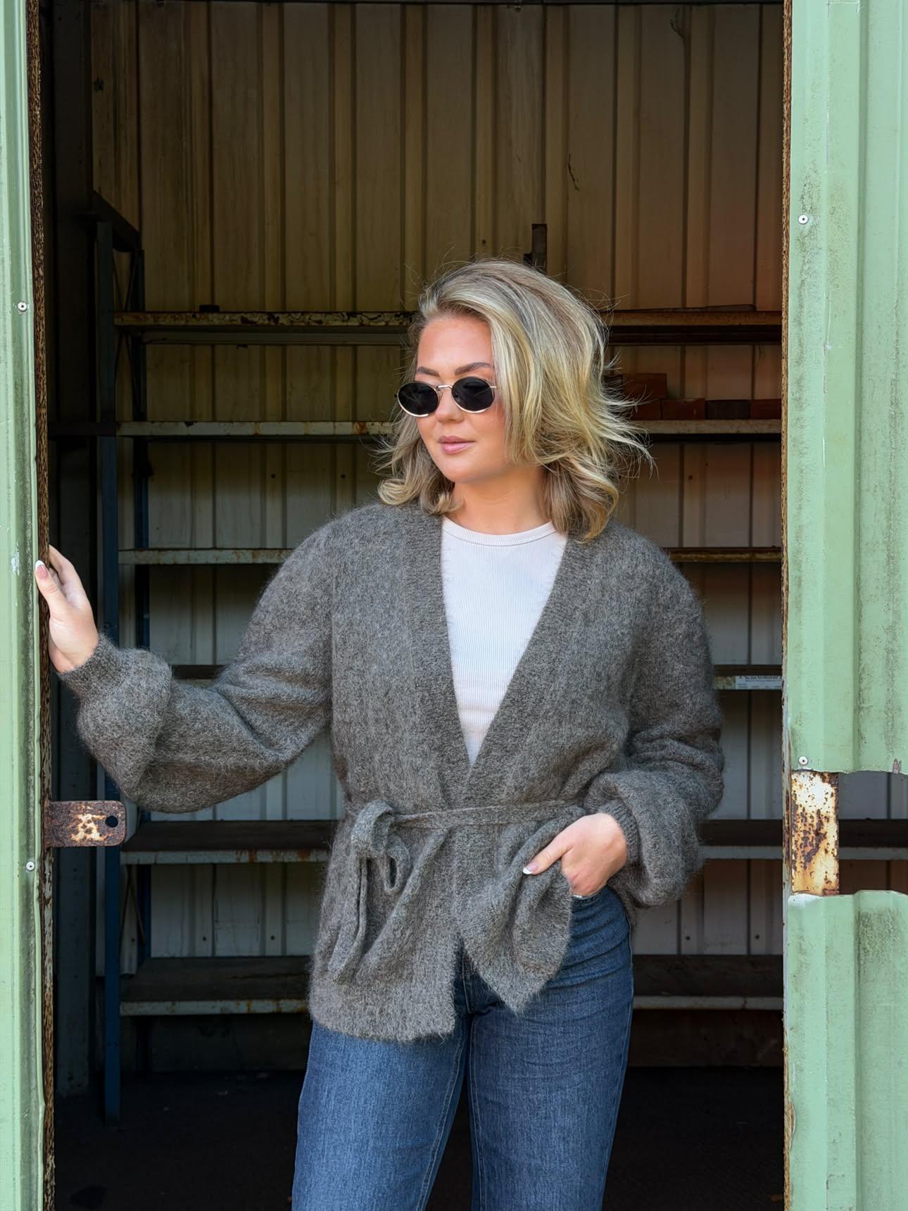 Andrea wrap cardigan - Moon rock