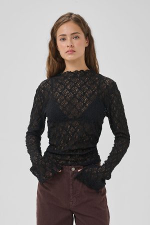 ETTA TURTLENECK BLOUSE SORT